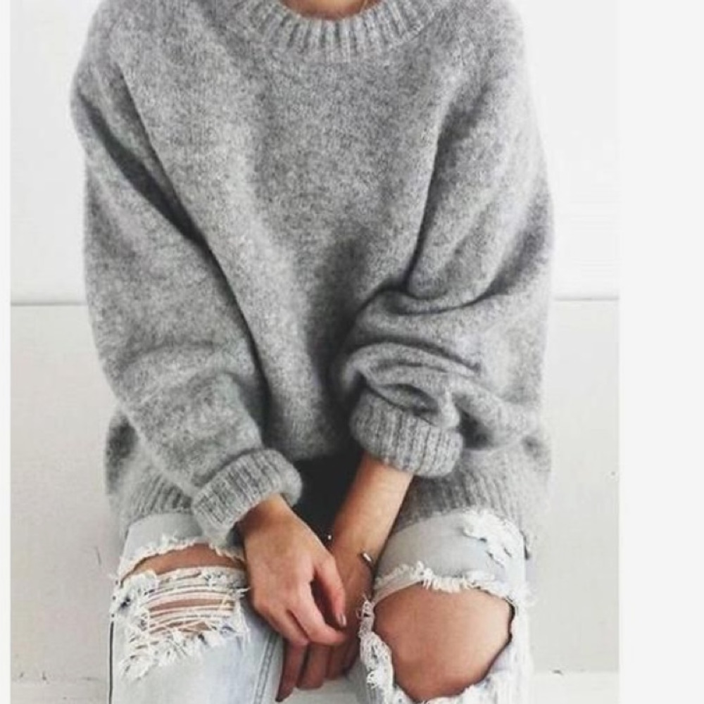 H&M knit oversized chunky grey sweater!!